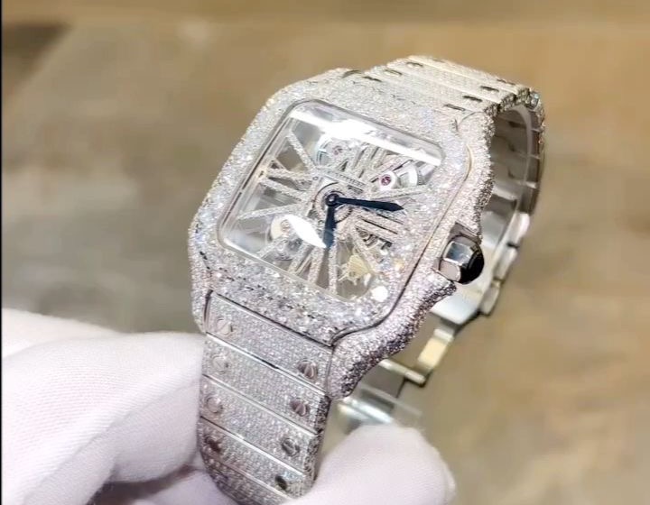 Cartier Santos squelette sertie